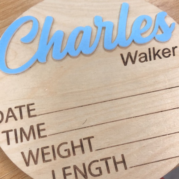 Newborn Baby Sign, Wooden Birth Sign, Birth Announcement Sign, Baby Gift - Picture 2 of 3